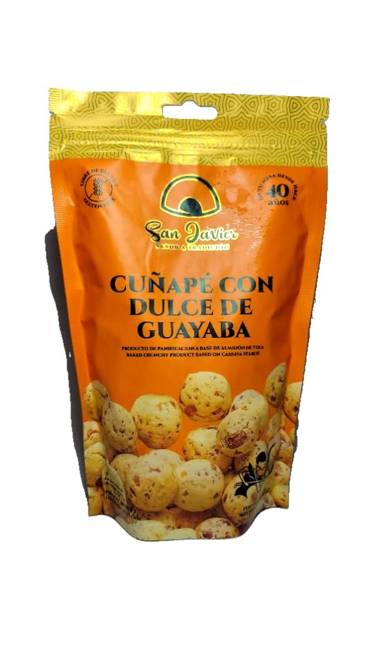 Crujiente Guayaba y queso de yuca r Bites+++ Cunape con dulce de Guayaba++ by San Javier ++ 200G. Bolsa, horneada al horno, sin gluten, sin conservantes, sin sabores artificiales, sin colores