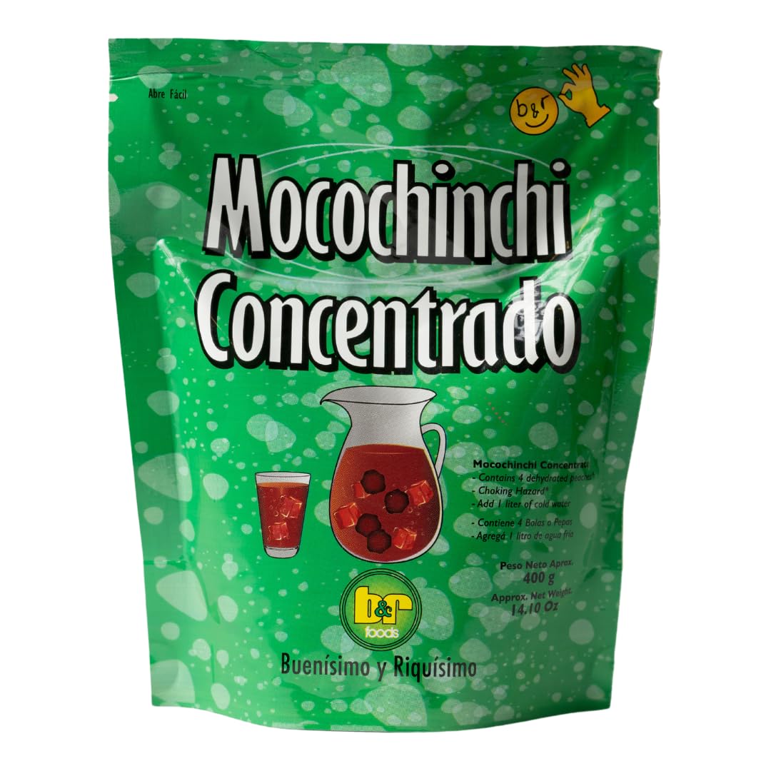B&R Foods™ Mocochinchi Concentrado / Té de melocotón concentrado – Auténtica bebida tradicional boliviana, fácil de preparar con hoyos de melocotón deshidratados, sabor refrescante y natural, 14.10 onzas (14.11 oz) Doy Pack (paquete de 2)