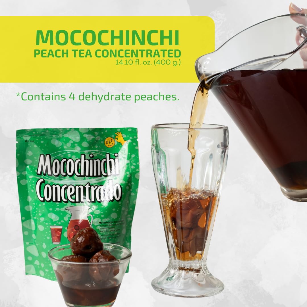 B&R Foods™ Mocochinchi Concentrado / Té de melocotón concentrado – Auténtica bebida tradicional boliviana, fácil de preparar con hoyos de melocotón deshidratados, sabor refrescante y natural, 14.10 onzas (14.11 oz) Doy Pack (paquete de 2)
