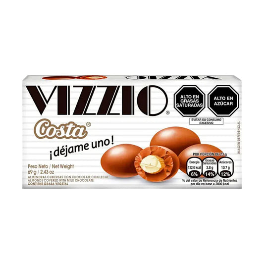 Chocolate Vizzio Almendras Cubiertas X 69G