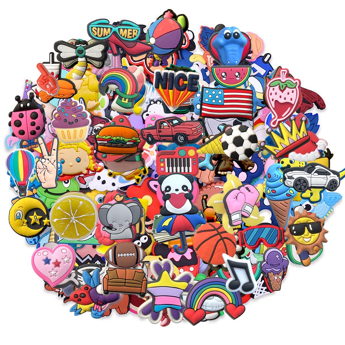 Lot of 30 50 100pcs Random Shoe Charms for Shoes Decoration Charms