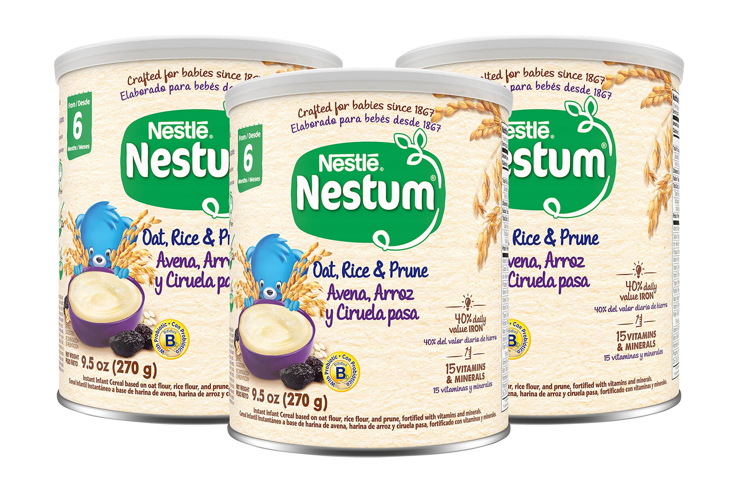 Nestle Nestum Infant Cereal Multicereal with Prune 9.5 OZ